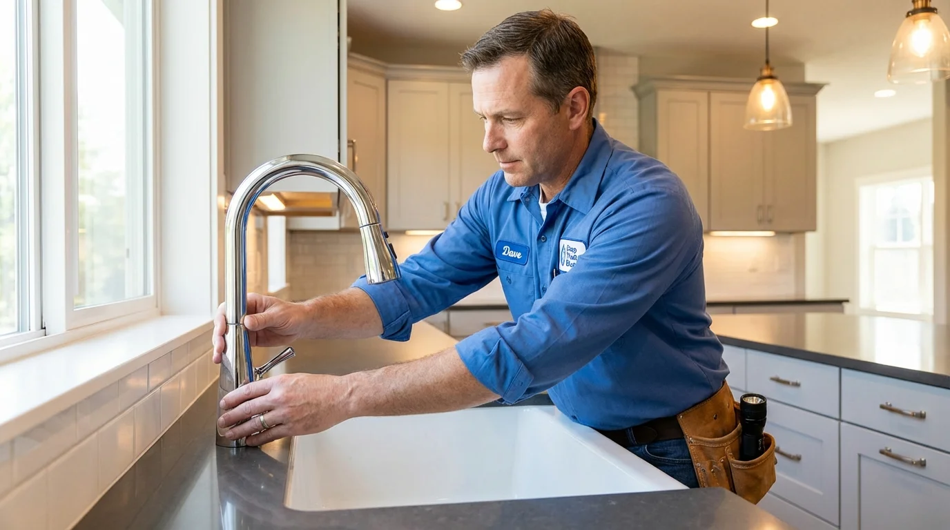 Kitchen faucet installation by Johns Plumbing LLC in Hyannis